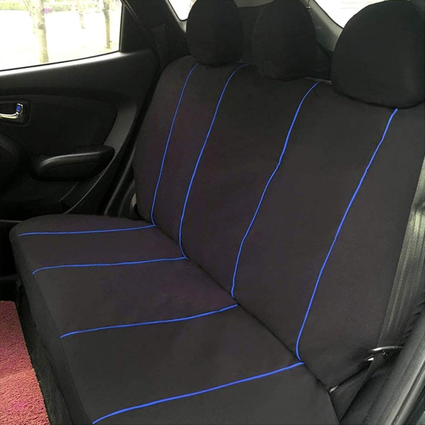 Housses de siège 9 pièces – Ensemble complet universel 5 places, protection de sieges pour voitures (noir, gris, bleu, rouge)