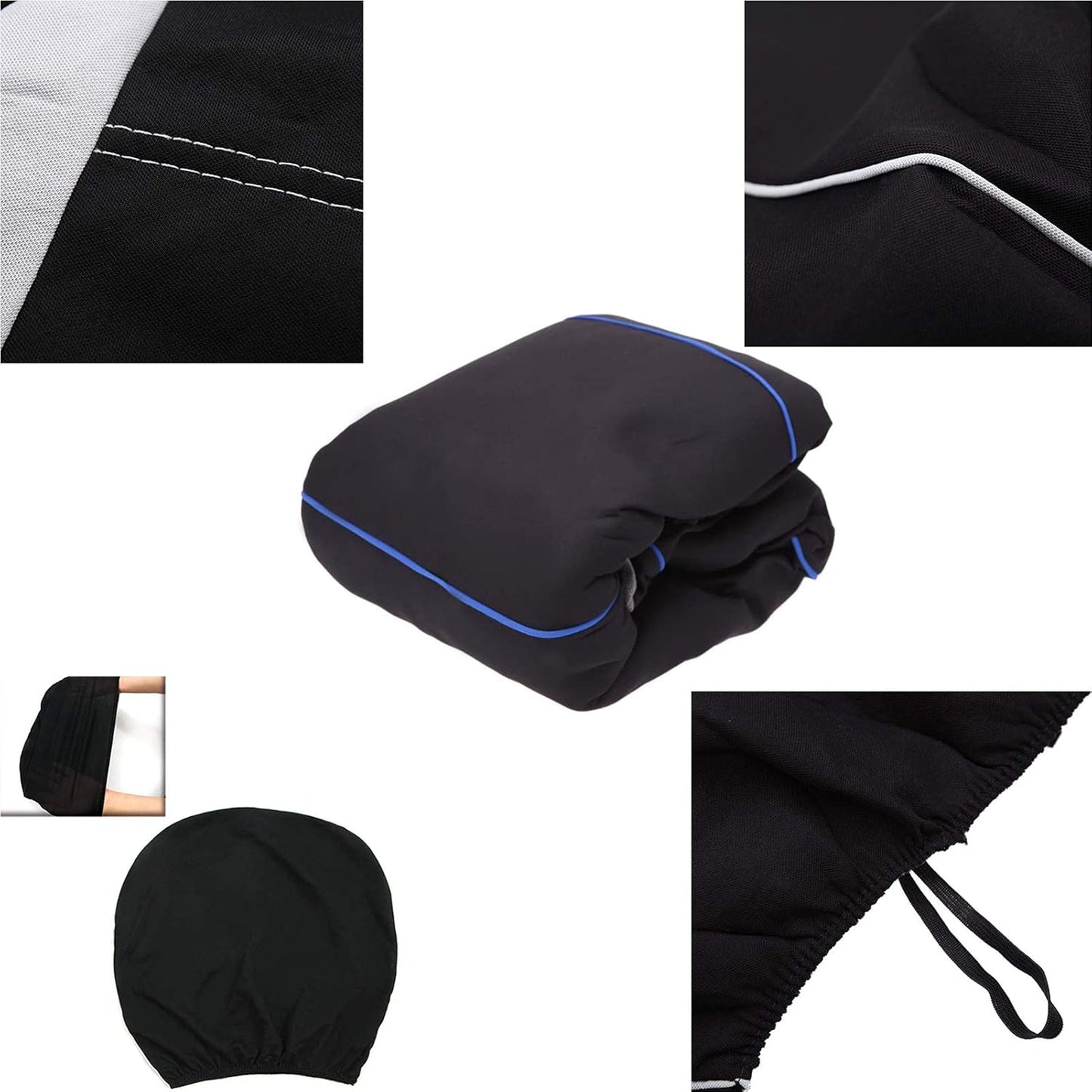 Housses de siège 9 pièces – Ensemble complet universel 5 places, protection de sieges pour voitures (noir, gris, bleu, rouge)