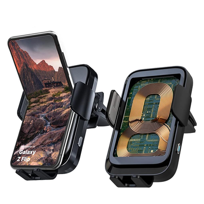 Chargeur de voiture a induction – Double bobine, support compatibilité tout type de telephone