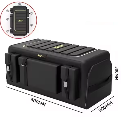 Coffre de rangement avec couvercle – Boîte pliable en tissu Oxford 70 L avec multi-poches