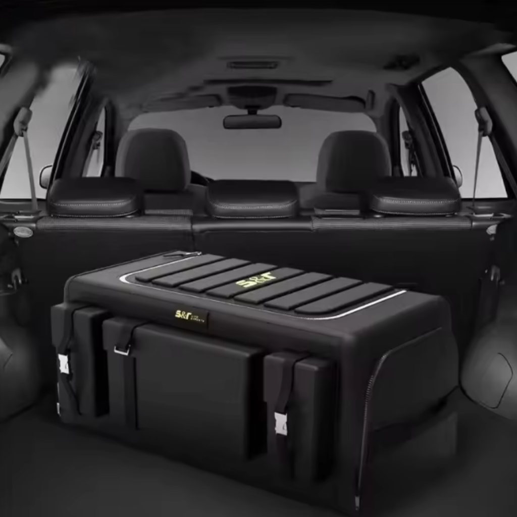 Coffre de rangement avec couvercle – Boîte pliable en tissu Oxford 70 L avec multi-poches