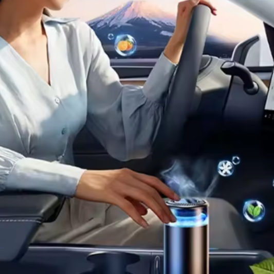 Diffuseur d’arôme intelligent – Atomisation ultrasonique + purificateur d’air de voiture avec LED
